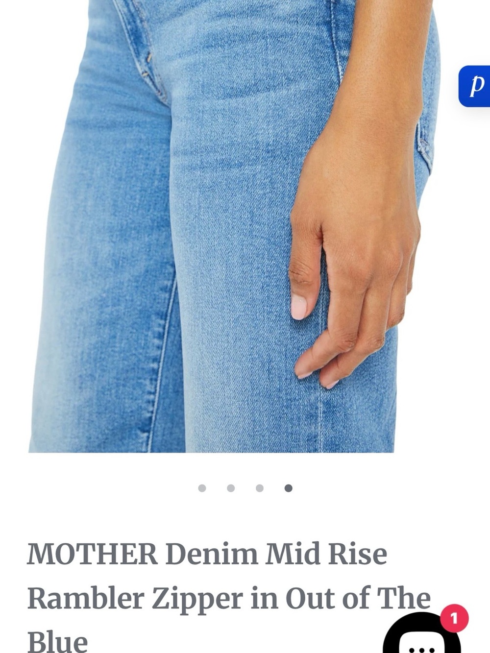 MOTHER Light Blue Mid-Rise Cropped Straight Jeans - Picture 4 of 5